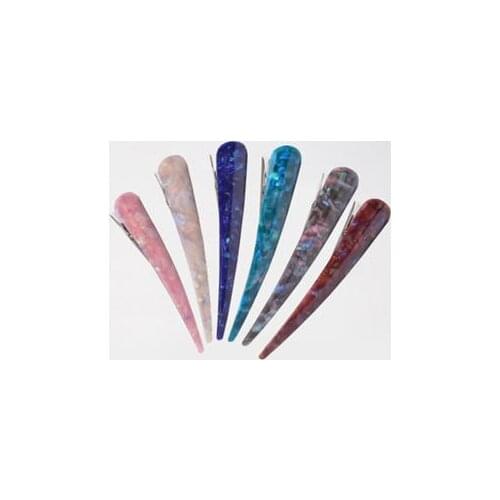 RE Large Bright Colorful Barrette Horn Hair Clip Acrylic Long Stick Hairpins Shower Makeup Ponytail Holder Hair Claws Clamp
