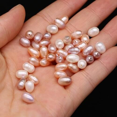 20pcs Natural Pearl Beads Rice Shape Freshwater Pearls Loose Spacer Beads for DIY Elegant Bracelet Necklace Jewelry Making Gift