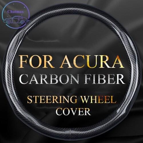 Carbon Fiber Steering Wheel Cover For Acura TLX-L CDX RDX MDX TLX RL Universal 38cm 15 Inches Anti-slip Touching Comfortable