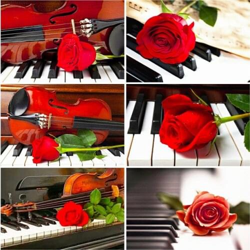 EverShine DIY Diamond Embroidery Flowers Hot Sale Diamond Painting Rose Mosaic Art Kits Needwork Piano Rhinestone Pictures