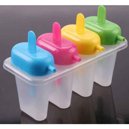 Lick & Sip Ice Lolly Maker 4 Pack Push Up Ice Pop Smoothie Popsicle Mould