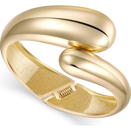 Fashion Water Drop Gold Plated Charm Statement Bracelet Cuff Nail Bangle for Women Girls Trendy Love Bangle Bracelet Jewelry