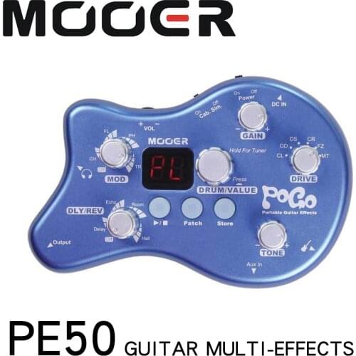 Mooer PE50 Pogo Black Portable Guitar Multi Effects Processor - 5 Effects Modules