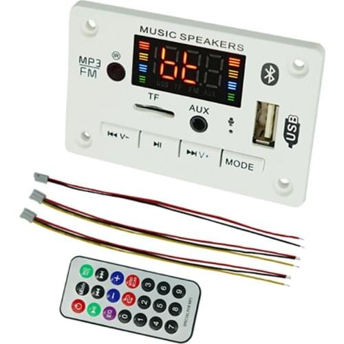 DC 5-12V MP3 Player Decoder Hands-free Circuit Board Bluetooth 5.0 Car FM Radio Module Support FM TF USB AUX Speaker Accessories