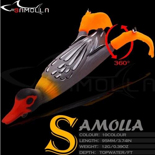 New Soft Bait Whopper Plopper Duck Bass Fishing Lures Topwater Lure Weights 11.2g 9.5cm Water Pesca Articulos De Pesca Tackle