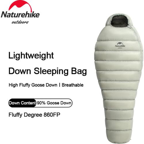 Naturehike 2021 New Down Sleeping Bag Mummy 850 FP Ultralight Winter Thicken Goose Down 9℃~-9℃ Outdoor Camping Warm Equipment