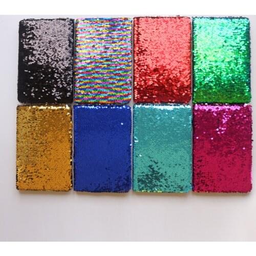 New creative cute fish scale sequins design school student hardcover composition line notebooks stationery supplies,A5