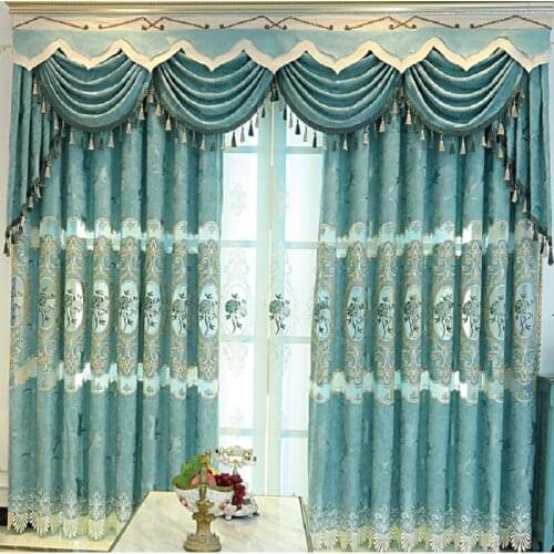 New Custom curtains for living room Bedroom Curtain Screen Factory Direct European Chenille Embroidered blackout curtains