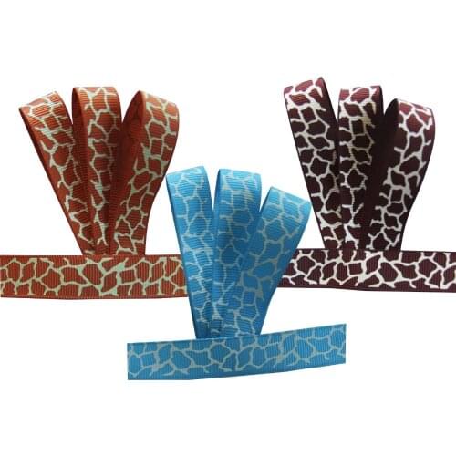 PPCrafts 3/8"(9mm) 100yards Grosgrain Ribbon Printed Giraffe Design For Kids Hairbow Diy Free Shipping