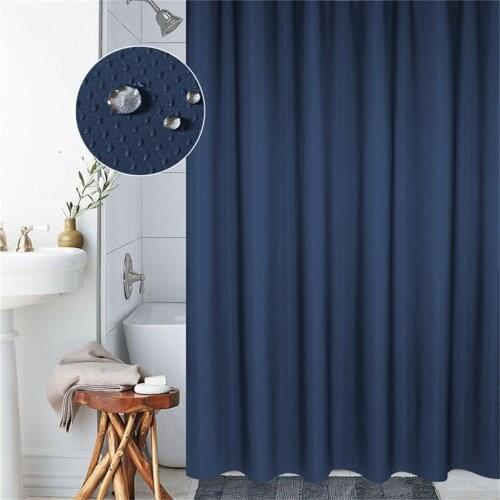 Modern Shower Curtains Waterproof Fabric Solid Color Bath Curtains For Bathroom Bathtub Large Wide Bathing Cover 12 Hooks