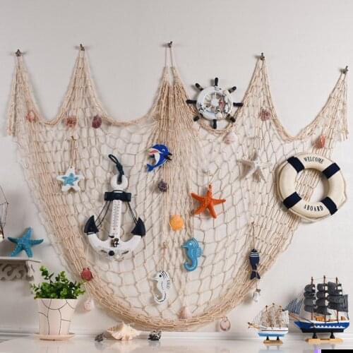 Mediterranean Home Decoration Furnishing Nets Sea Beach Shell 3D Wall Sticker Hanging Decorative Home Wall Decor