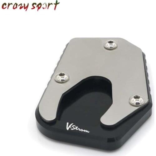 Stand Extension Support Plate For SUZUKI V-Strom DL1000 2014-2018 VStrom DL 1000 Side enlarger pad CNC Logo 2017 2016