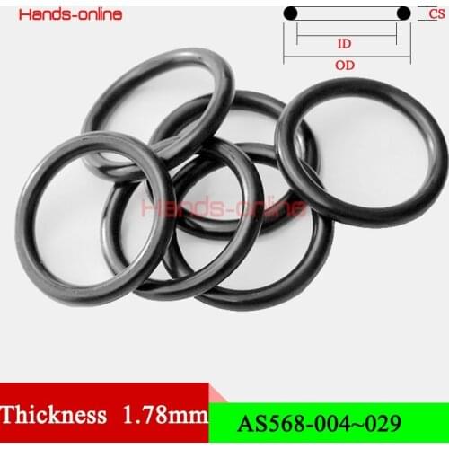 O-ring NBR rubber Rubber o ring gasket CS/Thickness 1.78mm/0.07in Hydraulic Ring Oil Gas seal gasket AS568-004-029 0.07-1.575in