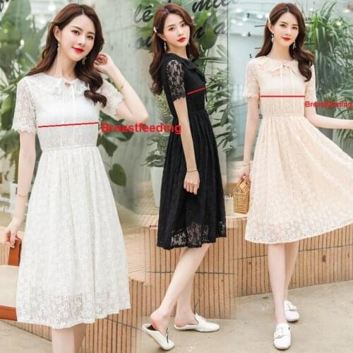 Moms Party Lace Nursing Dress Breastfeeding Dress Maternity Clothes For Pregnant Women Spring Summer New Lace Maternity Dresses
