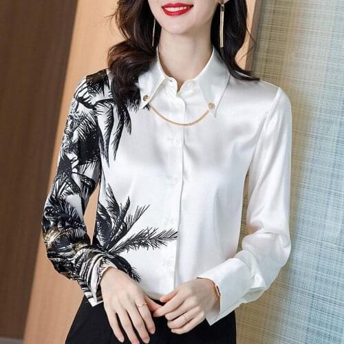 Spring Autumn Style Women Blouses Shirts Lady Casual Long Sleeve Turn-down Collar Printed Blusas Tops DD8960
