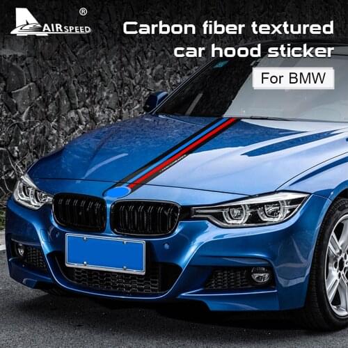 AIRSPEED M Performance Vinyl Carbon Fiber Hood Sticker Decal for BMW F32 F22 F30 F10 F15 E60 E46 E92 E82 E90 G20 G30 Accessories