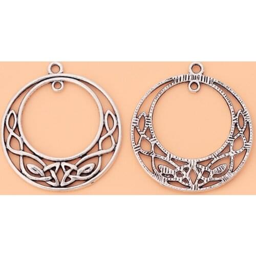 20pcs/Lot Tibetan Silver Celtics Knot Dangle Connector Round Charms Pendants for Necklace Earrings Jewelry Making Accessories