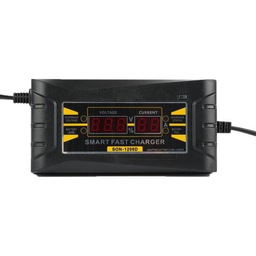 2019 Full Automatic Car Battery Charger EU 110V to 240V To 12V 6A Intelligent Fast Power Charging Wet Dry Lead Acid Digital LCD