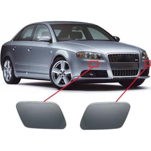 1 Pair of Car Headlight Washer Nozzle Cover Cap Replacement for Audi A4 B7 2005-2008 8E0955275E 8E0955276E