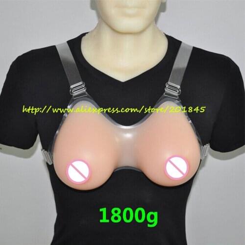 1Pair 1800g Soft Silicone Fake False Breast Form Artificial Boobs Enhancer Chest Bust Tits For Crossdresser