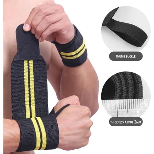 1 Pair Wristband Support Weight Lifting Gym Training Wrist Support Brace Straps Wraps Powerlifting Safety Breathable Wristband