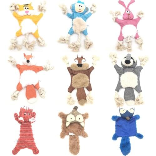 1Pc Pet Dog Toys Stuffed Chew Plush Squeaker Animals Pet Toys Puppy Fox Squirrel For Dogs Cat Chew Squeak Toy Pet Supplies