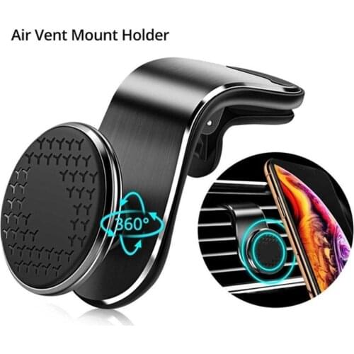 2020 Upgraded Metal Magnetic Car Phone Holder Mini Magnet 360 XS Rotation Mobile Clip Stand For iPhone Vent Xiaomi V9W1
