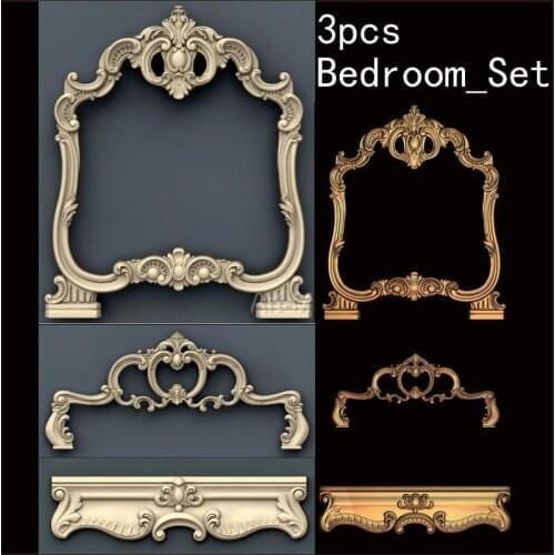 3pcs Bedroom_Set 3d model STL relief for cnc STL format Bedroom 3d model for cnc stl relief artcam vectric aspire