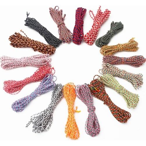 5 M/bag Width 3.5mm Multicolor Polyester Cotton Braided Rope String Cord For DIY Bracelet Necklace Hair Ornament Jewelry Makings