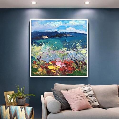 Abstract Landscape Flower Handmade Oil Painting On Canvas For Living Room Home Salon Modern Wall Art Interior Decoration Picture