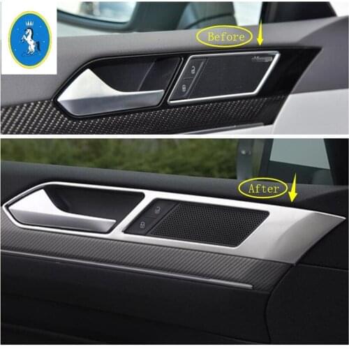 Yimaautotrims Auto Accessory Inner Door Pull Doorknob Handle Bowl Decoration Cover Trim 4 Pcs For Volkswagen Arteon 2018 - 2020
