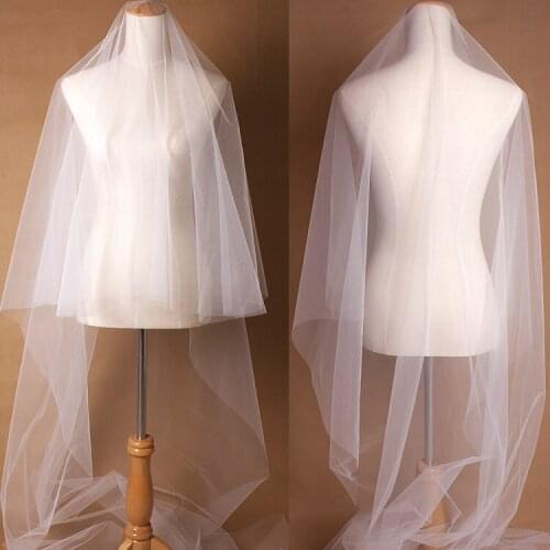 1pc Bridal Style White Hard Yarn 3/ 5/10 Meters Soft Veil Plain Veil Simple Undecorated Nude Yarn
