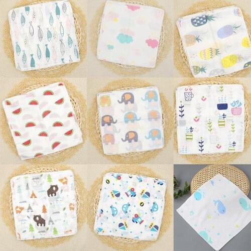 Baby Cartoon Towels Boy Girl Handkerchief Swimming Feeding Face Washcloth Wipe Cloth