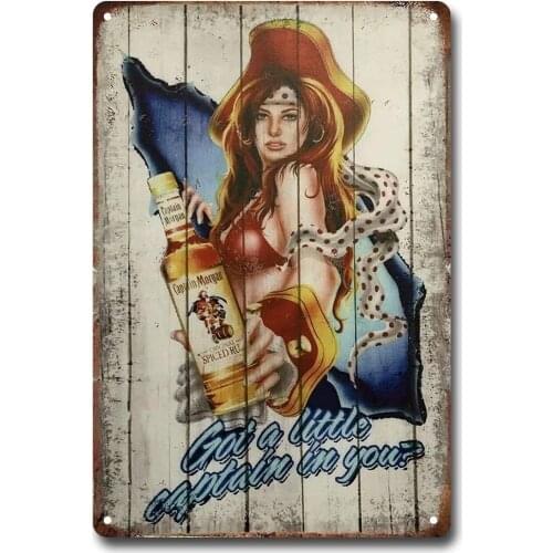 DIBIEUR Sexy Retro Classic Rum SexyVintage Tin Metal Sign Pub Club Cafe Bar Home Wall Art Decoration Poster Retro 20 X 30 cm