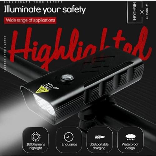 1800Lumen Bicycle Front Light Super Bright 5*T6 MTB Road Bike Headlamp USB Charging LED Bike Lamp 9600 Ma Cycling FlashLight