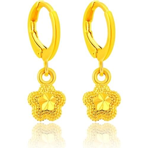 Hot Sale Real 24k Gold Filled Star Hoop Earrings For Women Gold Color Jewelry Gift Top Quality