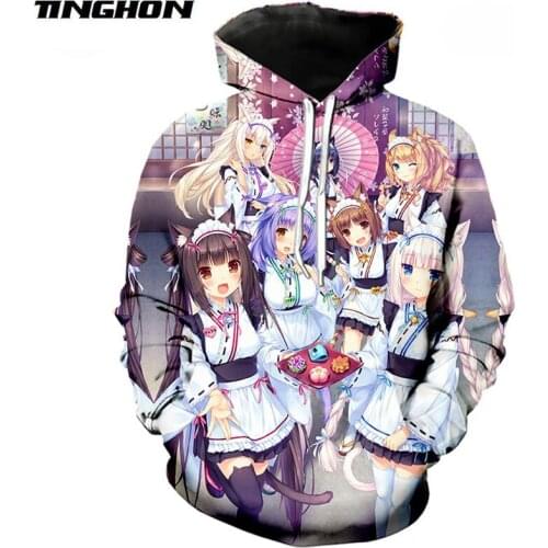 Game Nekopara Hoodies 3D Print Women Men Jogging Sweatshirt Anime Girls Chocolat Vanilla Casual Streetwear Couple Wear Tops 02