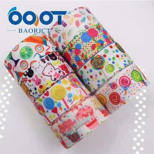OOOT BAORJCT 175046 22mm 10yard candy Ribbons Thermal transfer Printed grosgrain Wedding Accessories DIY handmade material