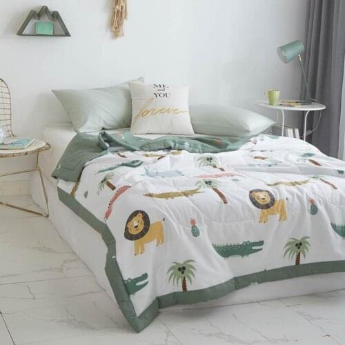 Papa&Mima Flowers Print Quilting Summer Quilt Twin Queen Size Throws Blanket Cotton Bedding Plaid