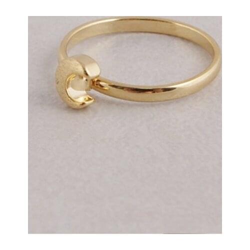Small moon ring fashion Classic copper ring manual welding of moon zinc alloy of women meniscus