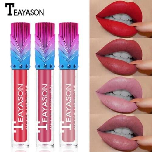 TEAYASON Matte Lip Gloss Lipstick Party Lipstick Makeup Waterproof Not Easy To StainLip Glos T0953