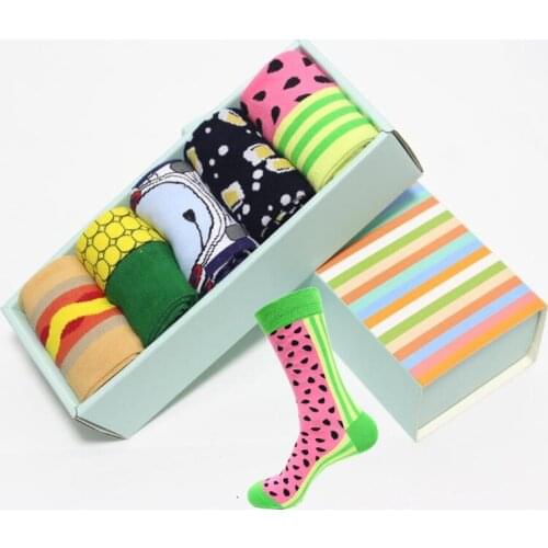 New arrival socks men funny gift box 5 pairs/lot fashion cotton socks mens and male long happy socks gift box