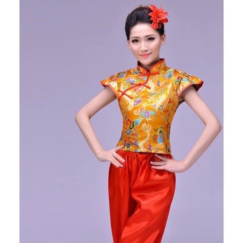 Top Fashion Disfraces Ancient Chinese Dance Costumes Women Hanfu Dragon Pattern Drum Yangko Wear National Costume Stage