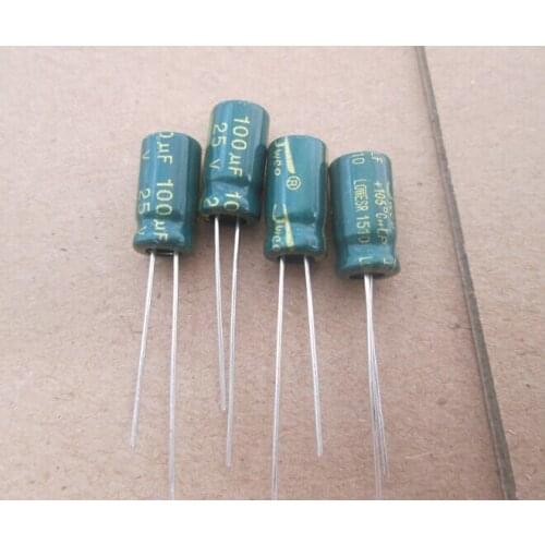 LOW ESR 25V 100UF Aluminum Electrolytic Capacitor 6.3*12mm