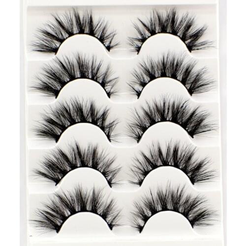 New Natural Long Mink Eyelashes 5 pair 3D False Eyelashes Full Volume Mink Lashes Lightweight Soft Lashes Eyelash Extension