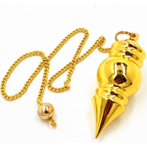 Wholesale not free gold Pendulum for Dowsing Pendants Copper Pendule Ddivination Energy Therap Pendulo Radiestesia Healing