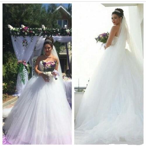 Tulle Ball Gown Country African Wedding Dresses With lace Applique China Reception Wedding Dress Bridal Gwons