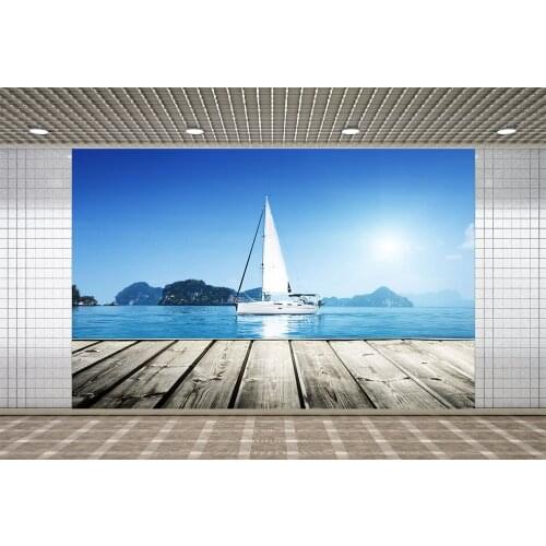 Lyavshi White Sailboat photographic backgrounds vinyl portrait summer holiday photography backdrops for Photo studio