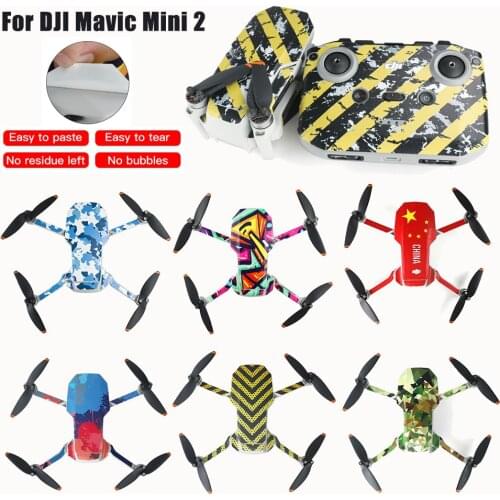 Waterproof Decals for DJI Mavic Mini 2 PVC Stickers Drone Body Batteries Anti-scratches Protection Film Decorative Skin Patterns