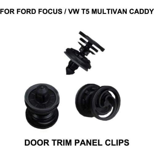 X10pcs FOR FORD FOCUS / VW T5 MULTIVAN CADDY DOOR TRIM PANEL CLIPS X10 BLACK NEW REPAIR SET